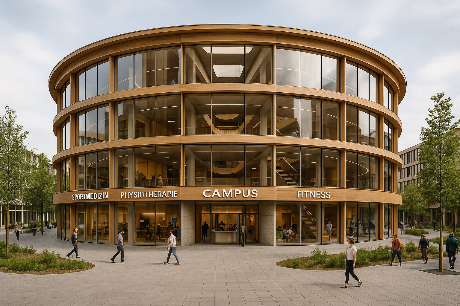 Exterior view of the Campus building with sport medicine, physiotherapy and fitness.